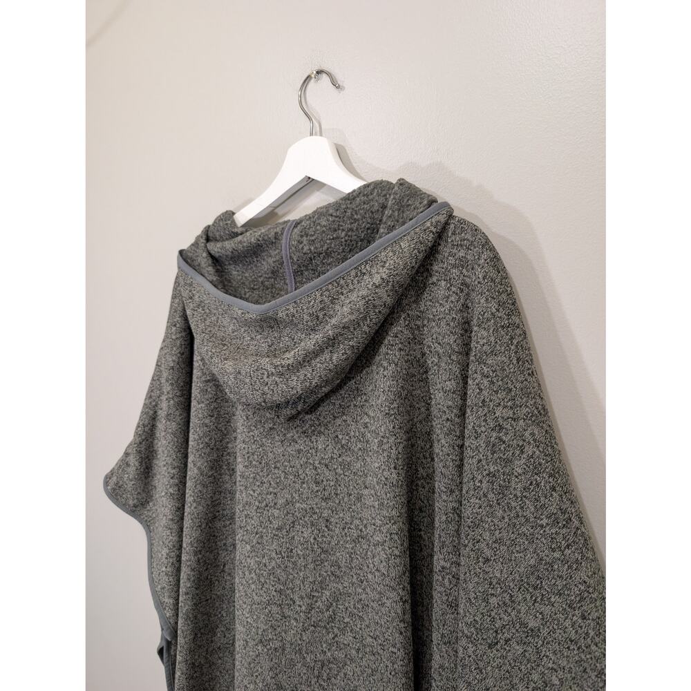 Eddie Bauer Heathered Gray Hooded Poncho Cape - Picture 4 of 10